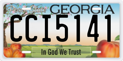 GA license plate CCI5141