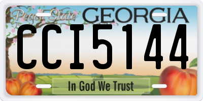 GA license plate CCI5144