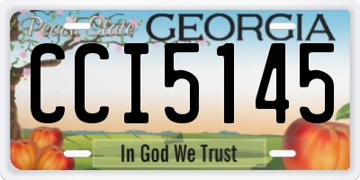 GA license plate CCI5145