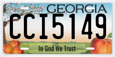 GA license plate CCI5149