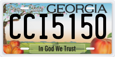 GA license plate CCI5150
