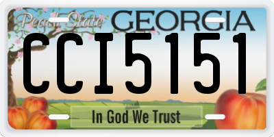 GA license plate CCI5151
