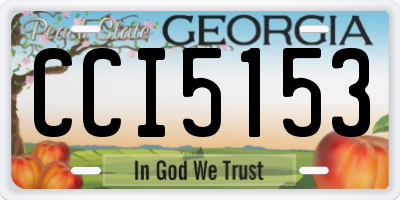 GA license plate CCI5153