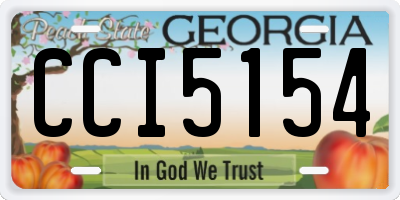 GA license plate CCI5154