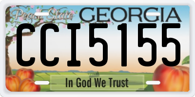 GA license plate CCI5155