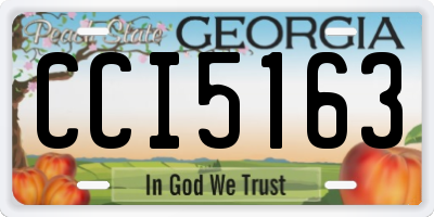 GA license plate CCI5163