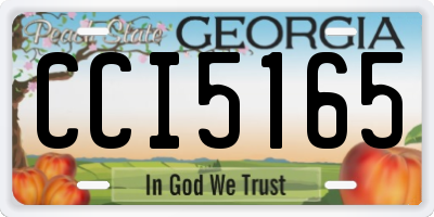 GA license plate CCI5165
