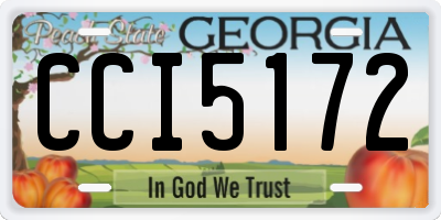 GA license plate CCI5172