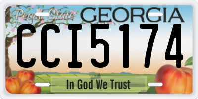 GA license plate CCI5174