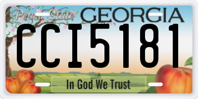 GA license plate CCI5181