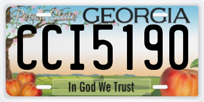 GA license plate CCI5190