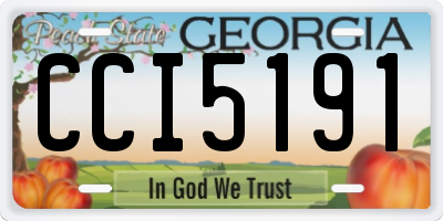 GA license plate CCI5191