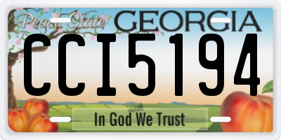 GA license plate CCI5194