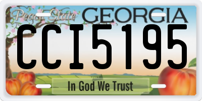 GA license plate CCI5195