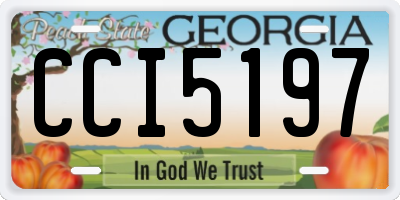 GA license plate CCI5197