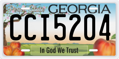 GA license plate CCI5204