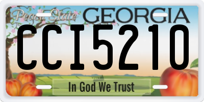 GA license plate CCI5210