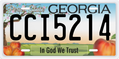 GA license plate CCI5214