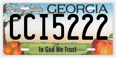 GA license plate CCI5222