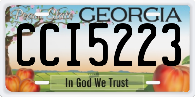 GA license plate CCI5223