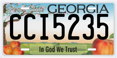 GA license plate CCI5235