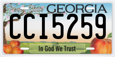 GA license plate CCI5259