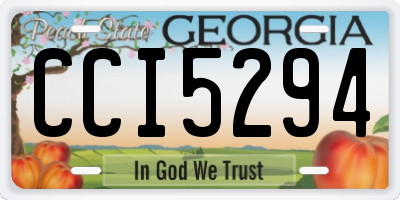 GA license plate CCI5294