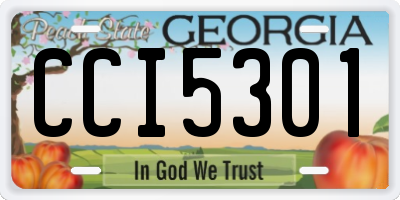 GA license plate CCI5301