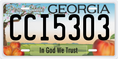 GA license plate CCI5303