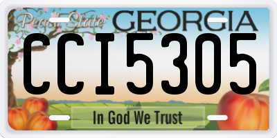 GA license plate CCI5305