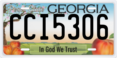 GA license plate CCI5306