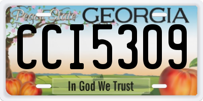 GA license plate CCI5309