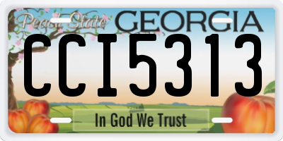 GA license plate CCI5313