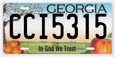 GA license plate CCI5315