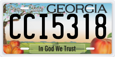 GA license plate CCI5318