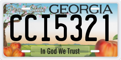 GA license plate CCI5321