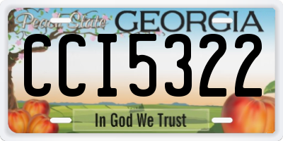 GA license plate CCI5322