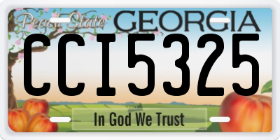 GA license plate CCI5325