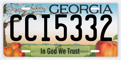 GA license plate CCI5332