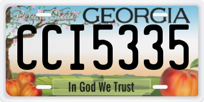 GA license plate CCI5335