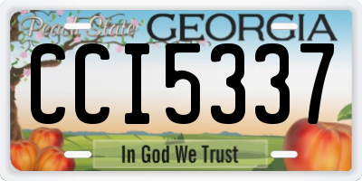 GA license plate CCI5337