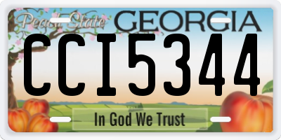 GA license plate CCI5344