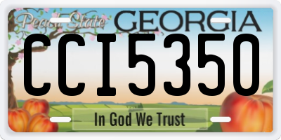 GA license plate CCI5350
