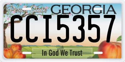 GA license plate CCI5357