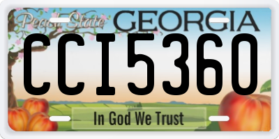 GA license plate CCI5360