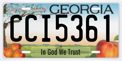 GA license plate CCI5361