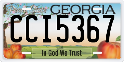 GA license plate CCI5367