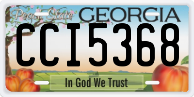 GA license plate CCI5368