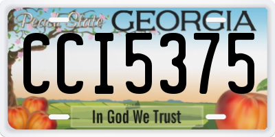GA license plate CCI5375