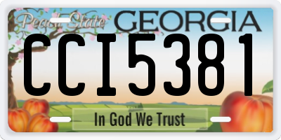GA license plate CCI5381